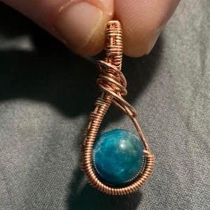 Handmade Blue Apatite Pendant (or 2 as earrings!)
